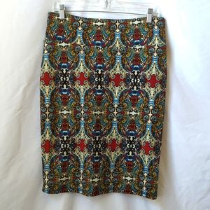 Colorful Paisley Midi Skirt